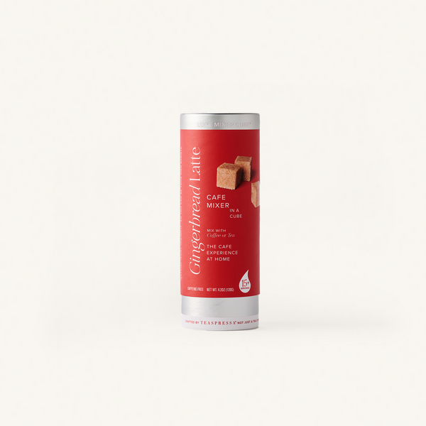 Gingerbread Luxe Mixer Cube Cafe mixer cube Tallboy, on an off white background