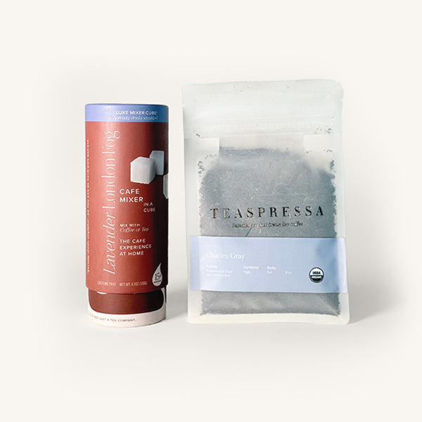 Lavender London Fog latte set by Teaspressa - London Fog Tallboy and Charles Grey Tea Pouch.