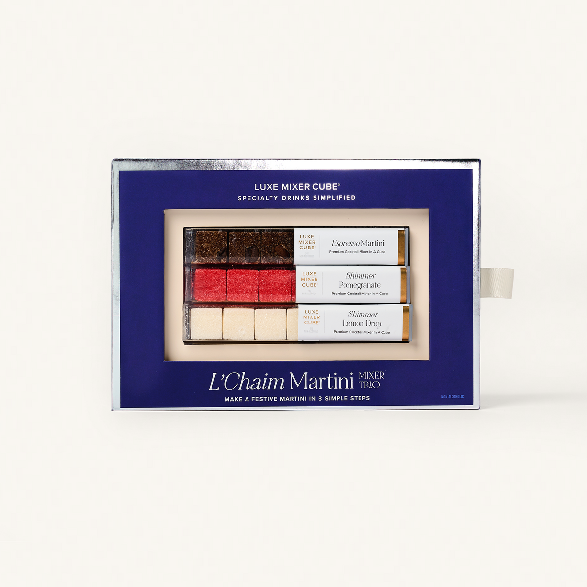 Luxe Mixer Cube L'Charm Martini packaging on a white background