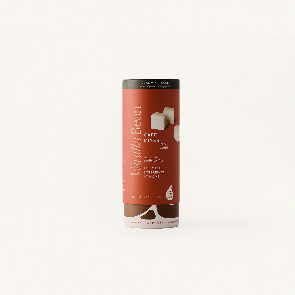 Vanilla Bean cafe mixer tallboy on off white background.