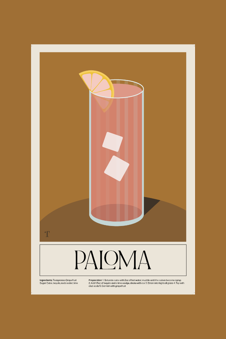 Minimal cocktail recipe wall art posters