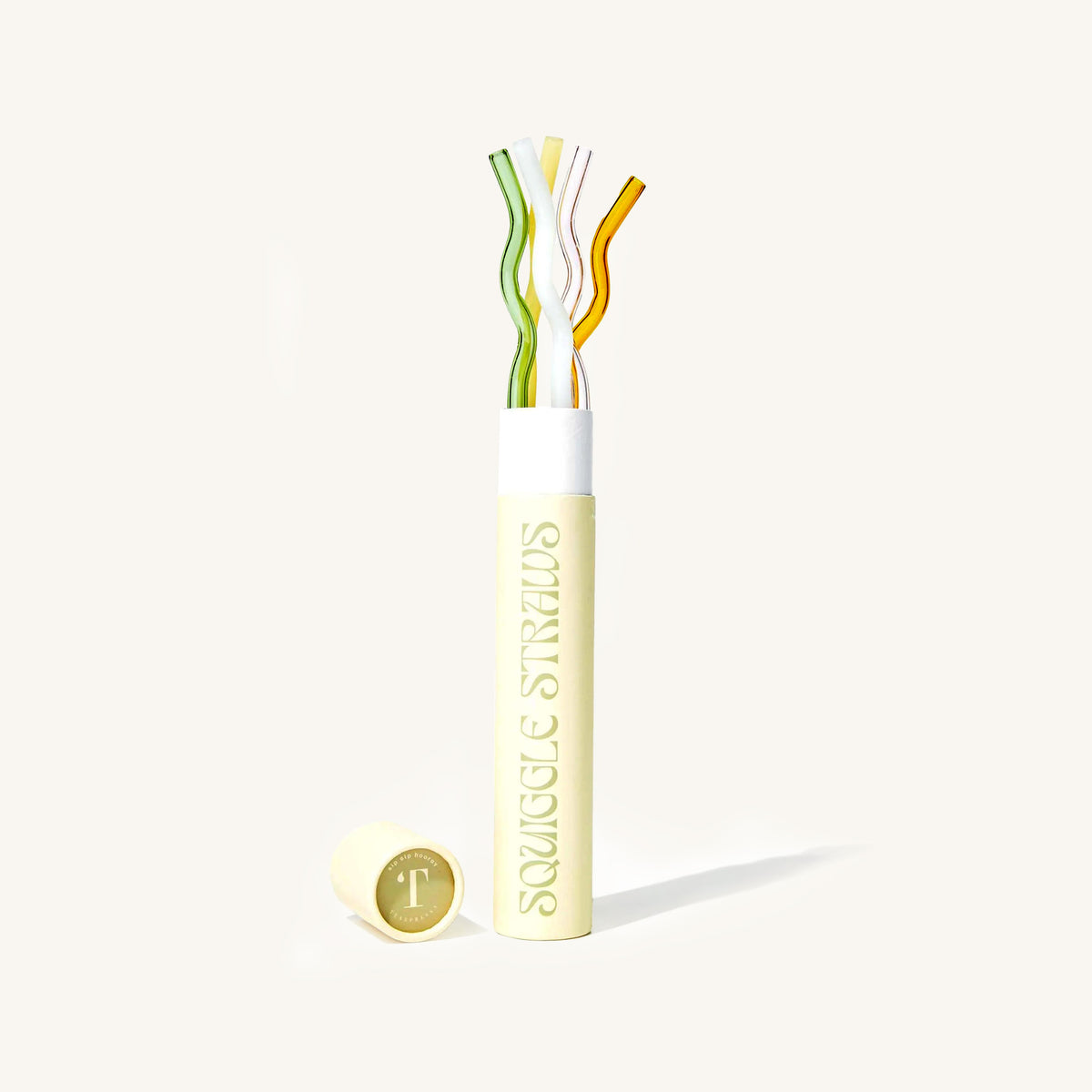 Reusable wavy squiggle glass drinking straws