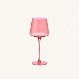 Aura Rose Wine Glass on a clean off white background