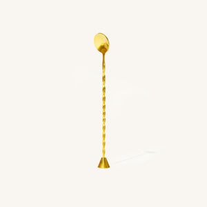 Teaspressa Mini gold bar spoon and muddler, a 2-in-1 cocktail mixing tool