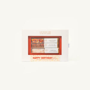 White Happy Birthday Cafe Mixer Kit featuring Confetti Sprinkles, Chocolate Cake, and Confetti Cake Luxe Mixer Cubes