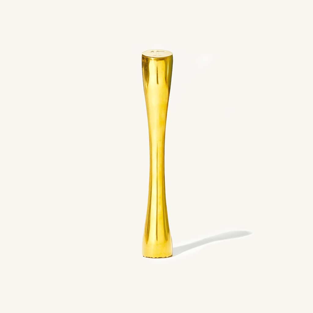 Gold ergometric Muddler accessory for cocktails and mixology