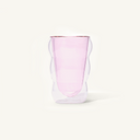 Double walled Pink Cloud Cup on an off white background.