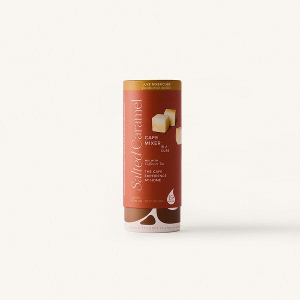 Salted Caramel cafe mixer tallboy, a larger size of the favorite flavor